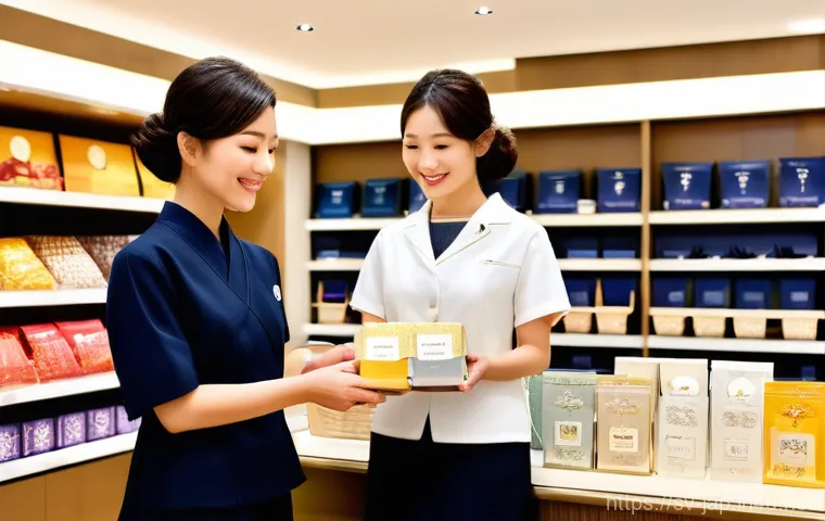 일본어 쇼핑 표현 - **Prompt:** Inside a chic, minimalist Japanese fashion boutique in Tokyo. A young adult, in their ea...