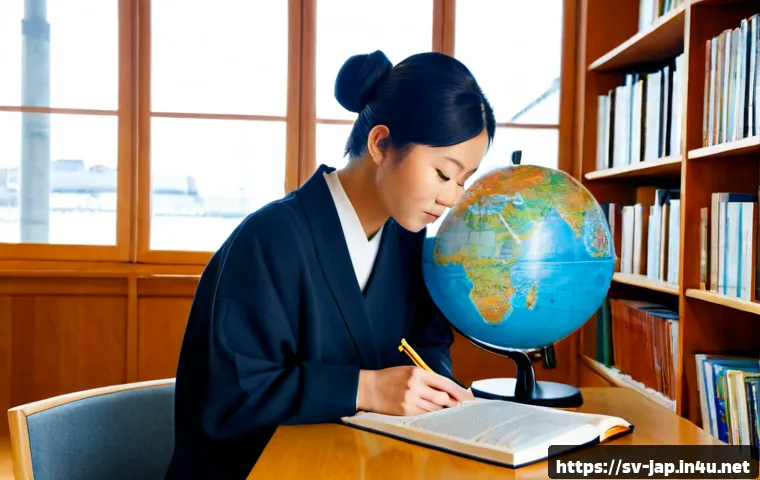 일본어 원어민 수 - Photorealistic editorial scene of a Swedish researcher in a bright Stockholm library studying Japane...